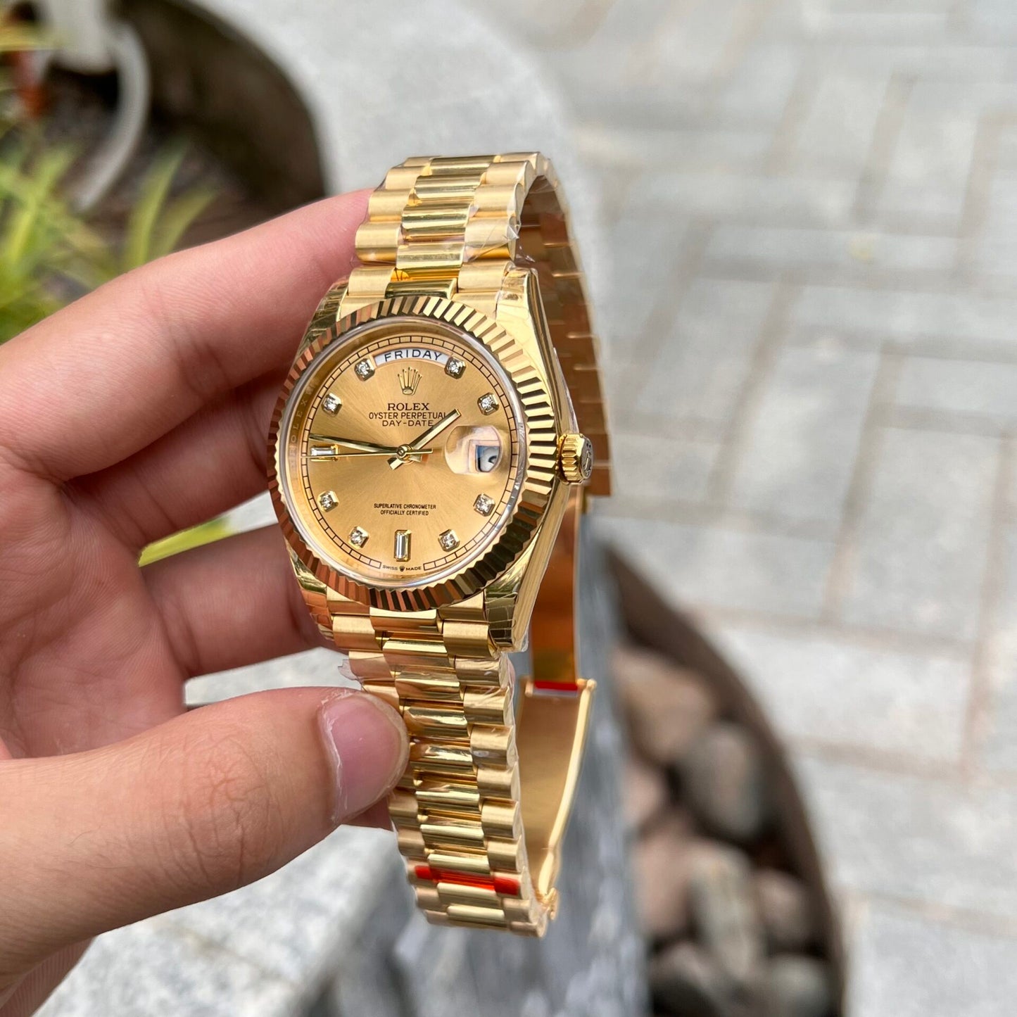 Rolex Day-Date Replica 1:1 Watch Champagne Dial Jubilee Strap 40mm