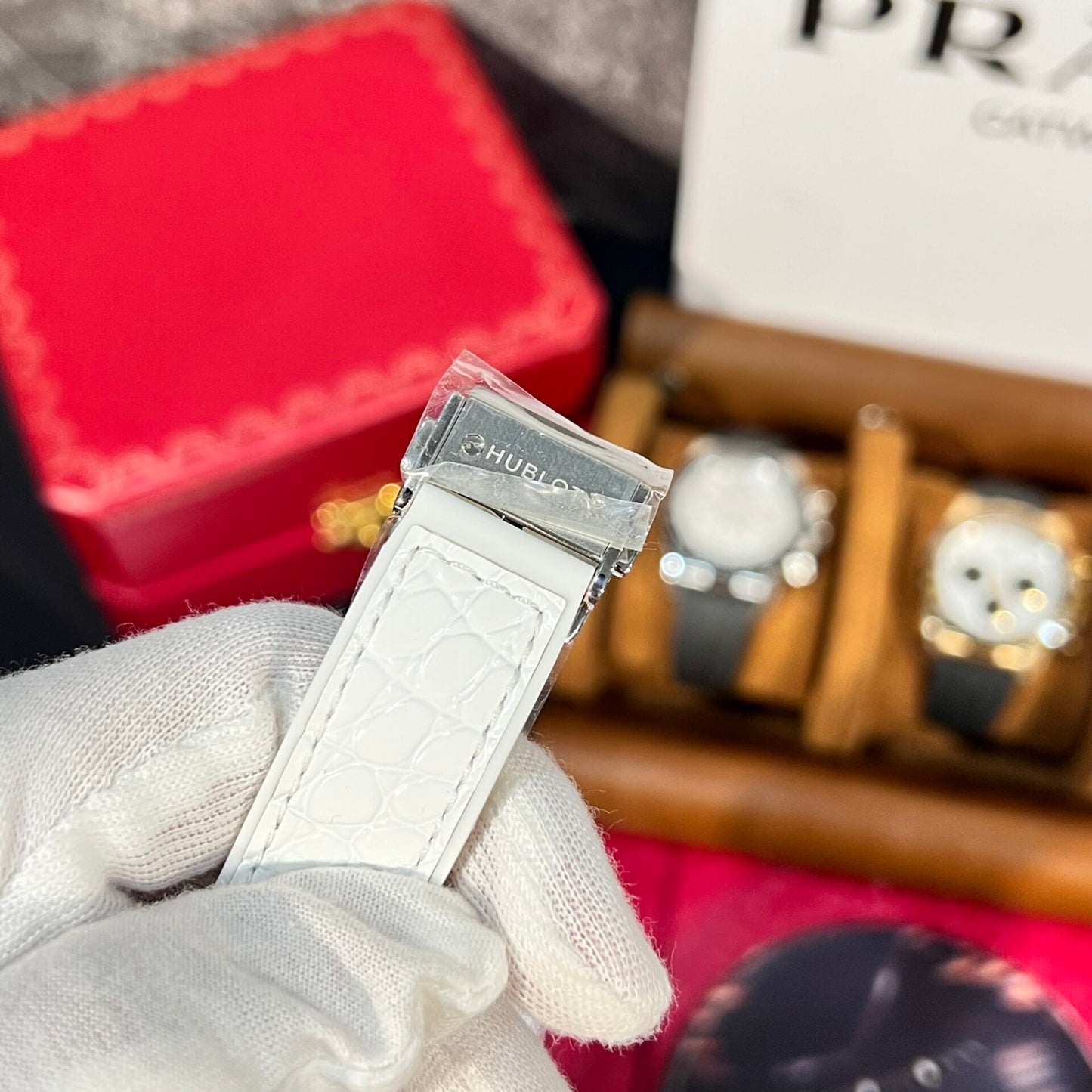 Hublot Replica 11 Watch Classic Fusion Titanium White Dial Full Moissanite Case 38mm