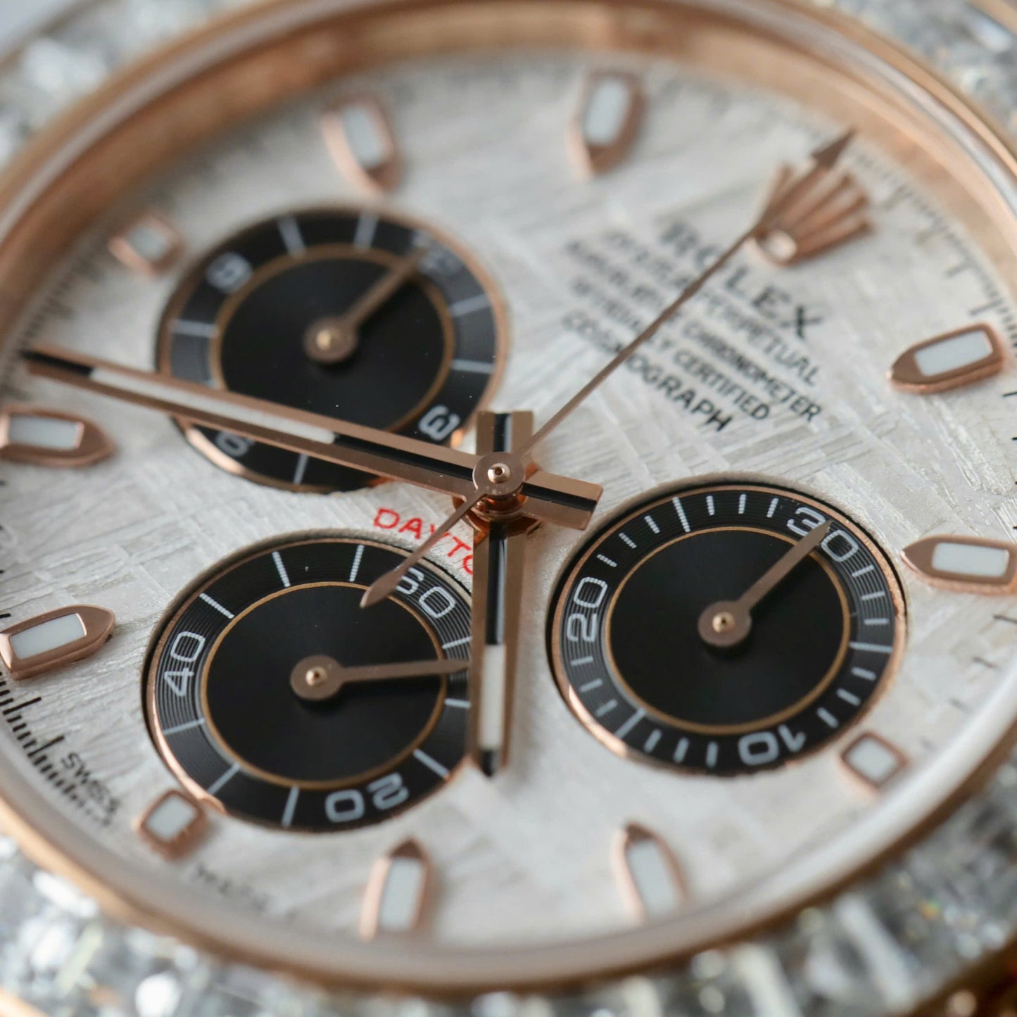 Rolex Daytona Best Clone Watches 18K Gold Wrapped + Diamonds Moissanite Baguette 40mm