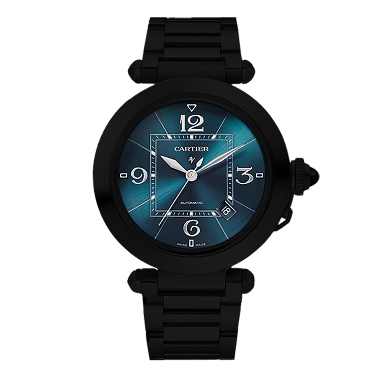 Fake Cartier Replica Watch Pasha Limited Edition Black DLC-PVD(1:1 replica)