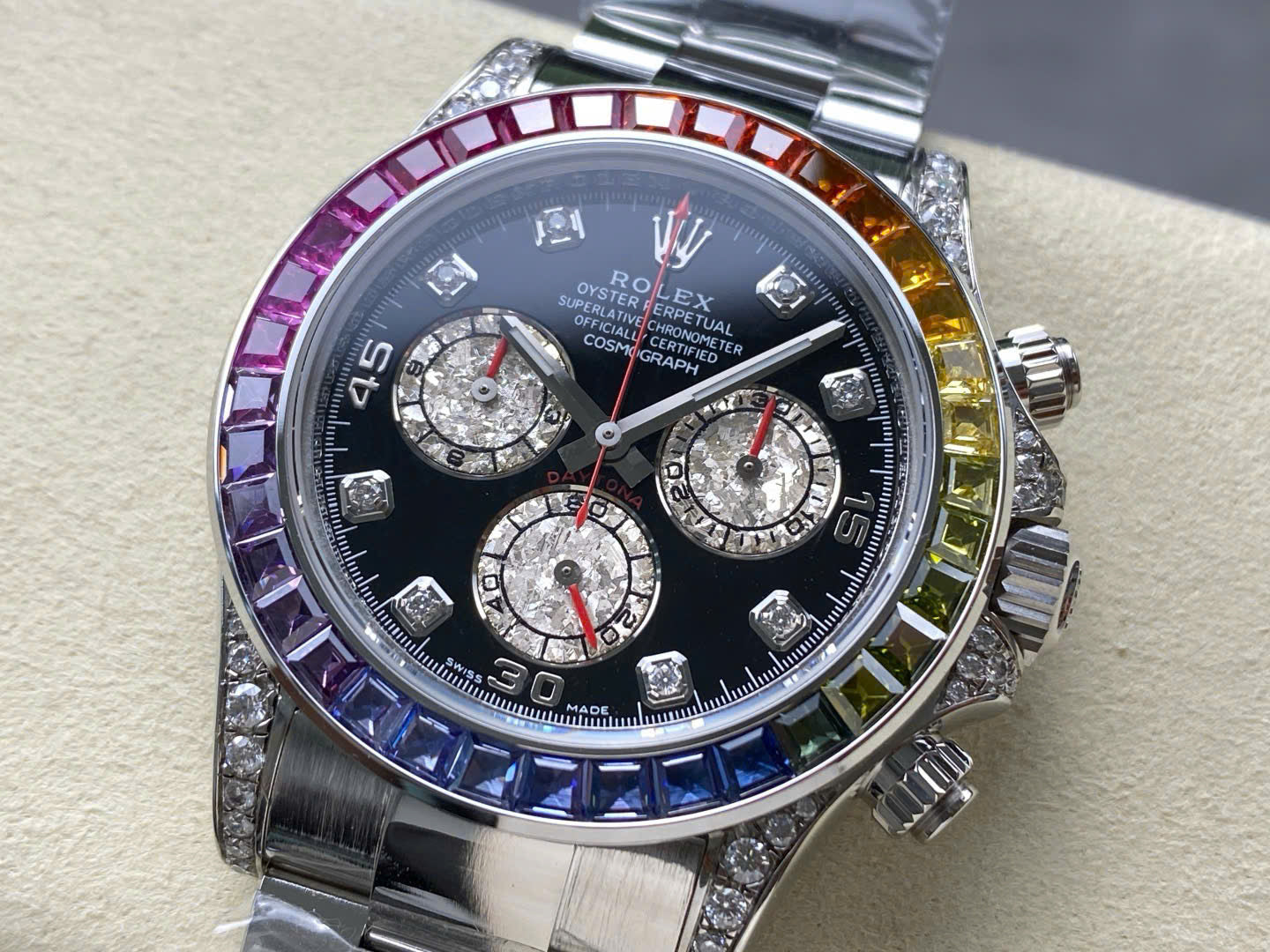 Rolex Cosmograph Rainbow Weight 220 Grams Best Replica Watches 40mm