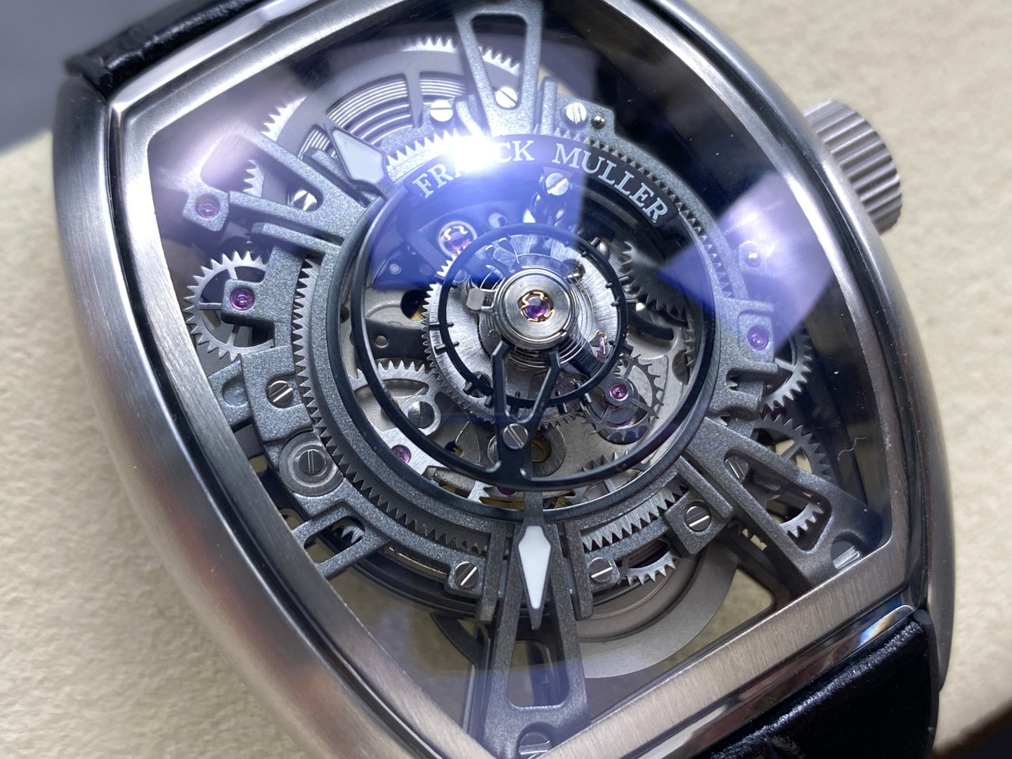 Franck Muller Curvex CX Grand Central Tourbillon Skeleton Luxury Replica Watches Men s 36x53mm