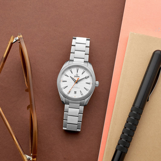 Seamaster Aqua Terra 150M Co-Axial Master Chronometer 41mm White Dial With Orange Accents On Bracelet(1:1 replica)