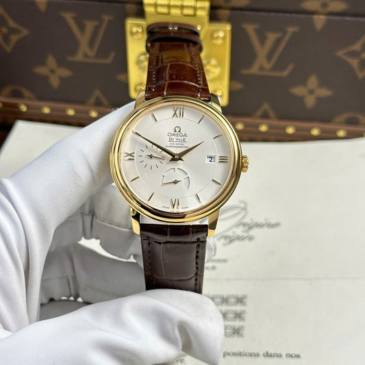 Omega De Ville Prestige Power Reserve Replica 11 Watch Leather Strap 39.5mm