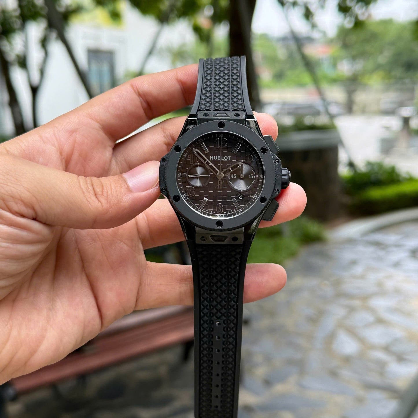 Hublot Knock Off Watches Big Bang 20th Anniversary Chronograph Ceramic All Black BBA Factory 43mm