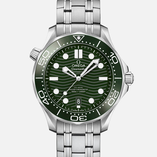 Seamaster Diver 300M Co-Axial Master Chronometer 42mm Green Dial On Bracelet(1:1 replica)