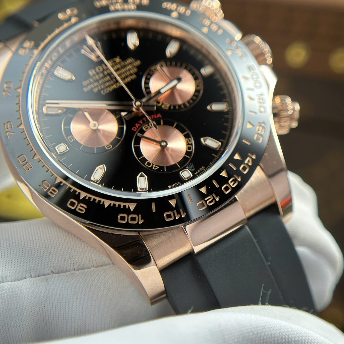 Rolex Cosmograph Daytona 116515LN Black Dial Replica 11 Watch Gold Wrapped 40mm