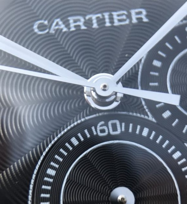Replica Cartier Ballon Bleu De Cartier Chrono 44mm YG Black Dial Leather Strap A8101