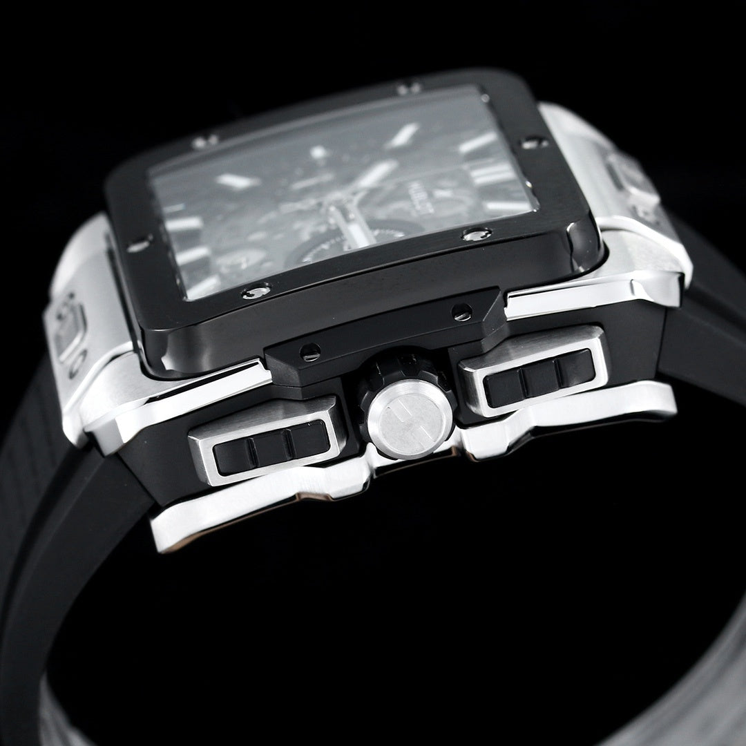 Hublot Big Bang, Square Bang Unico 42mm Textured Rubber Strap(1:1 replica)
