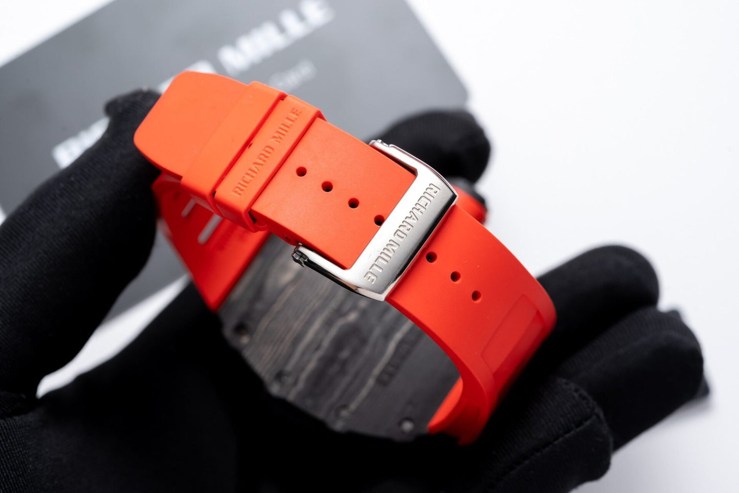 Richard Mille RM35-01 Replica 1:1 Watch Red Rubber Strap 45mm