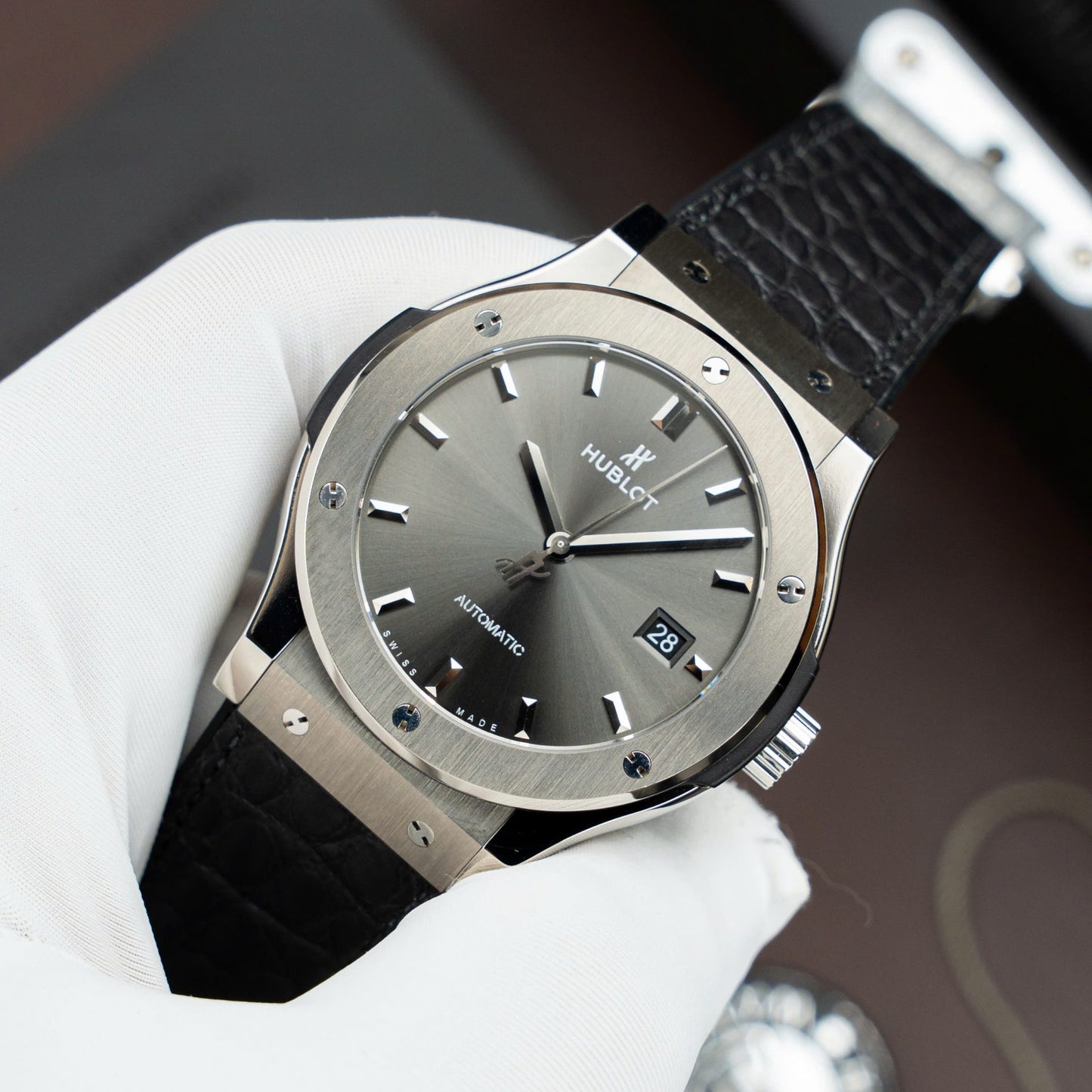 Hublot Classic Fusion Titanium Gray Copies Watches Movement SW300 Weight 84 Gram Custom 42mm