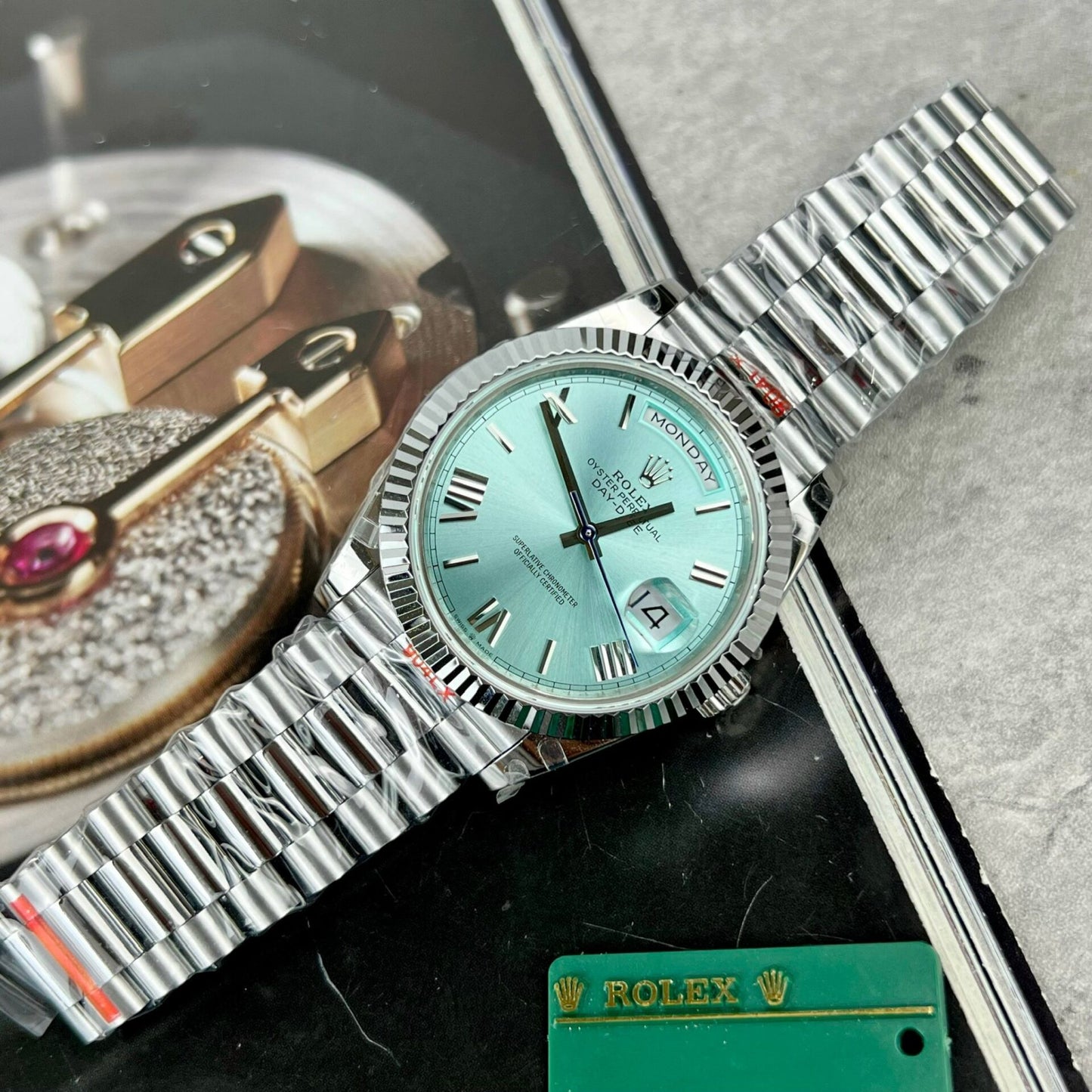 Rolex Day-Date 228236 Replica 11 Watch Ice Blue Dial GM Factory 40mm
