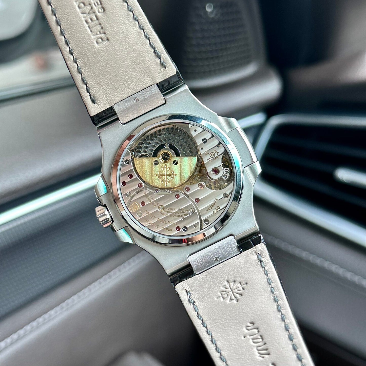 Patek Philippe Nautilus 5724G Replica Watch Grey Dial With Stone Bezel 40mm
