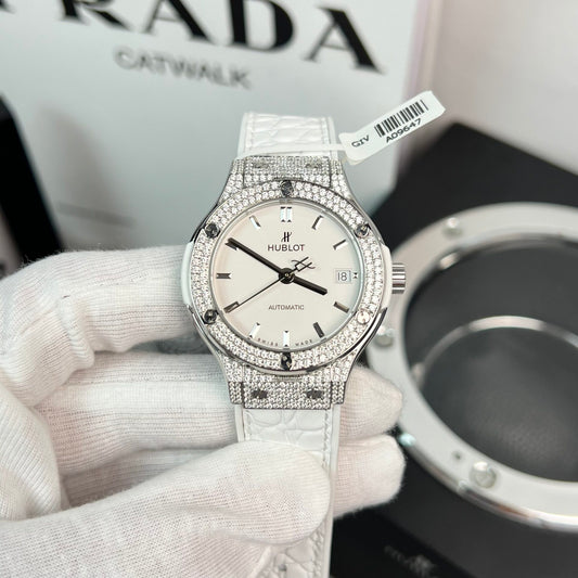Hublot Replica Watch Full Moissanite Diamond White HB Factory 38mm