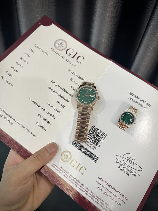 Rolex Best Replica Watch Day-Date 128235 Gold Wrapped And Moissanite Diamond Custom 36mm