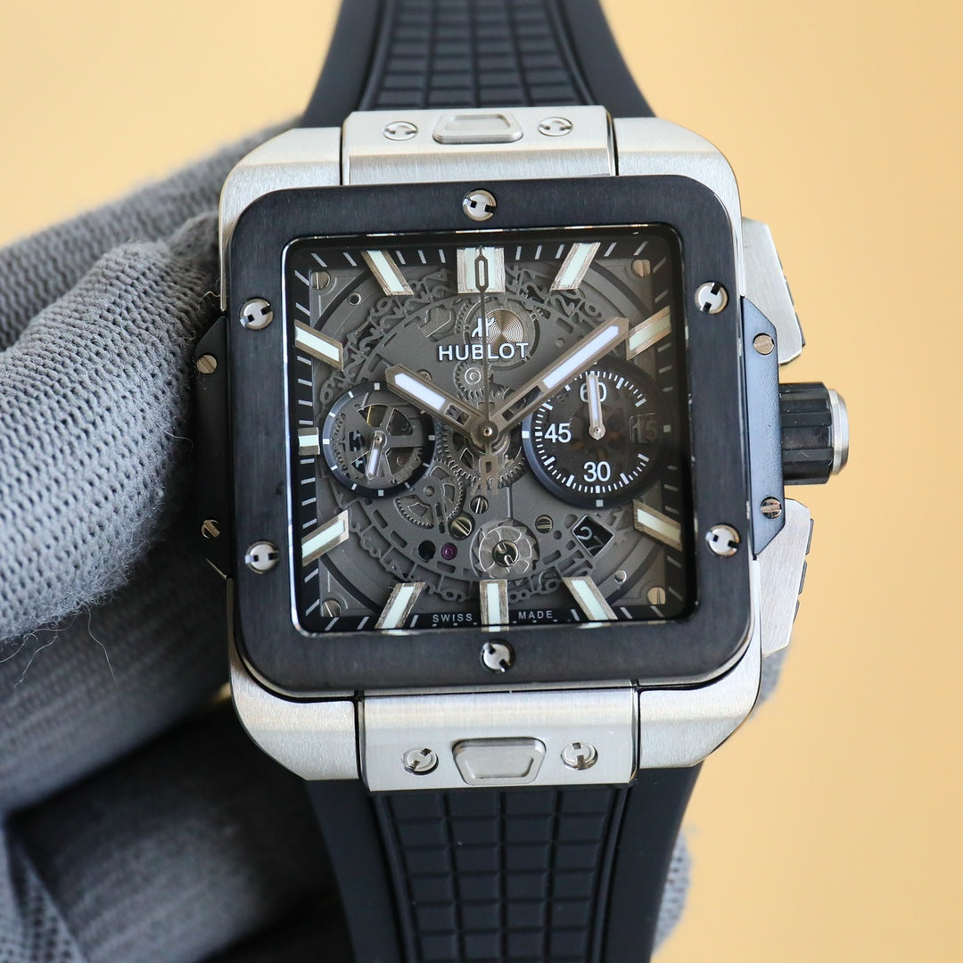 HUBLOT SQUARE BANG UNICO 45MM RUBBER STRAP(1:1 replica)