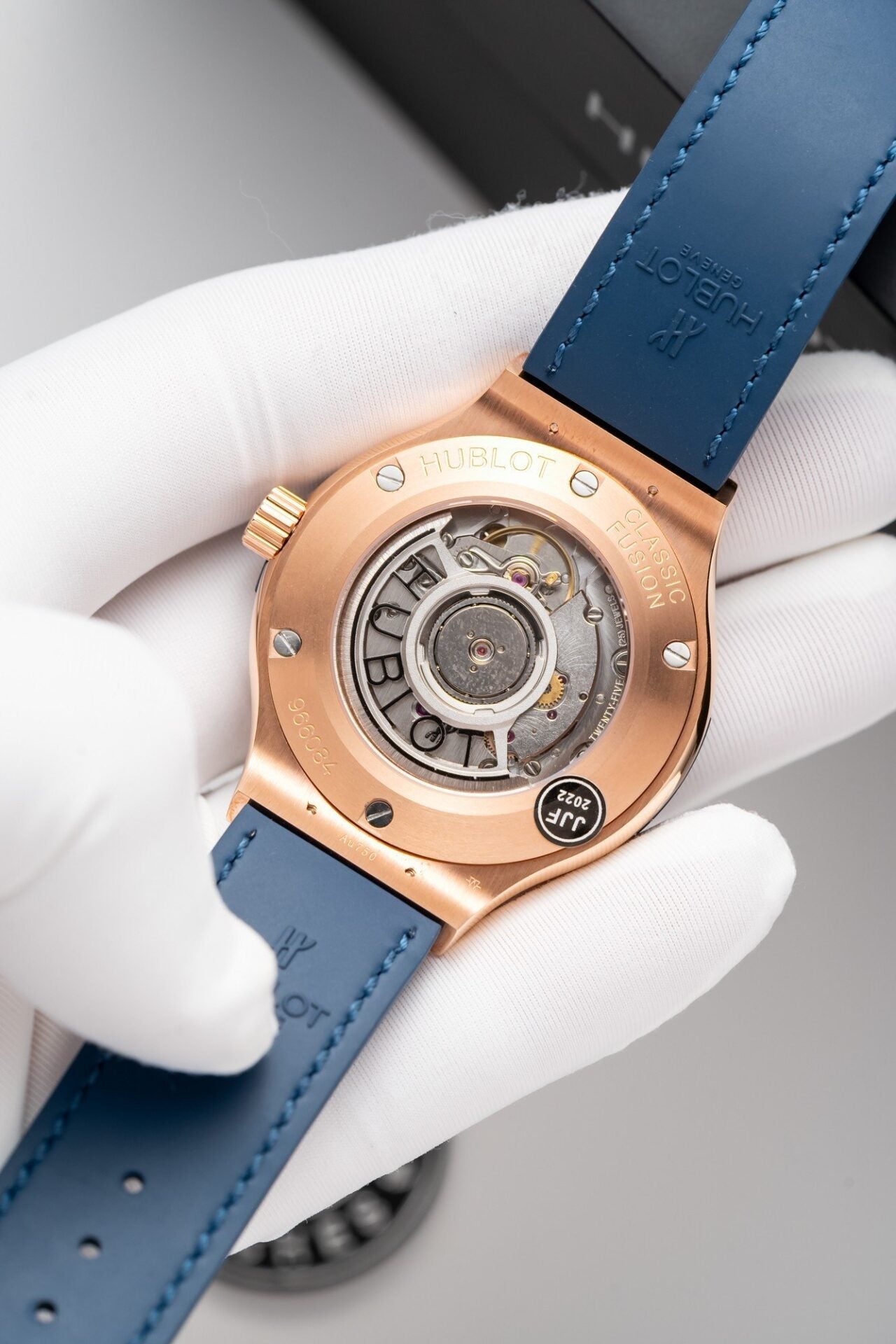 Hublot Classic Fusion King Gold Blue Replica Watch JJF Factory 38mm