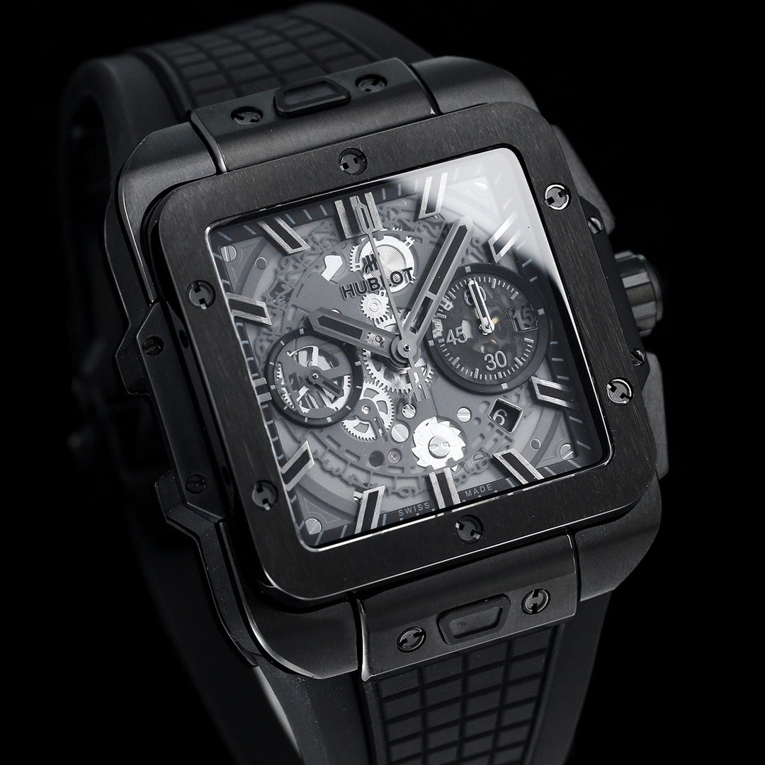 Hublot Big Bang, Square Bang Unico 42mm Textured Rubber Strap(1:1 replica)