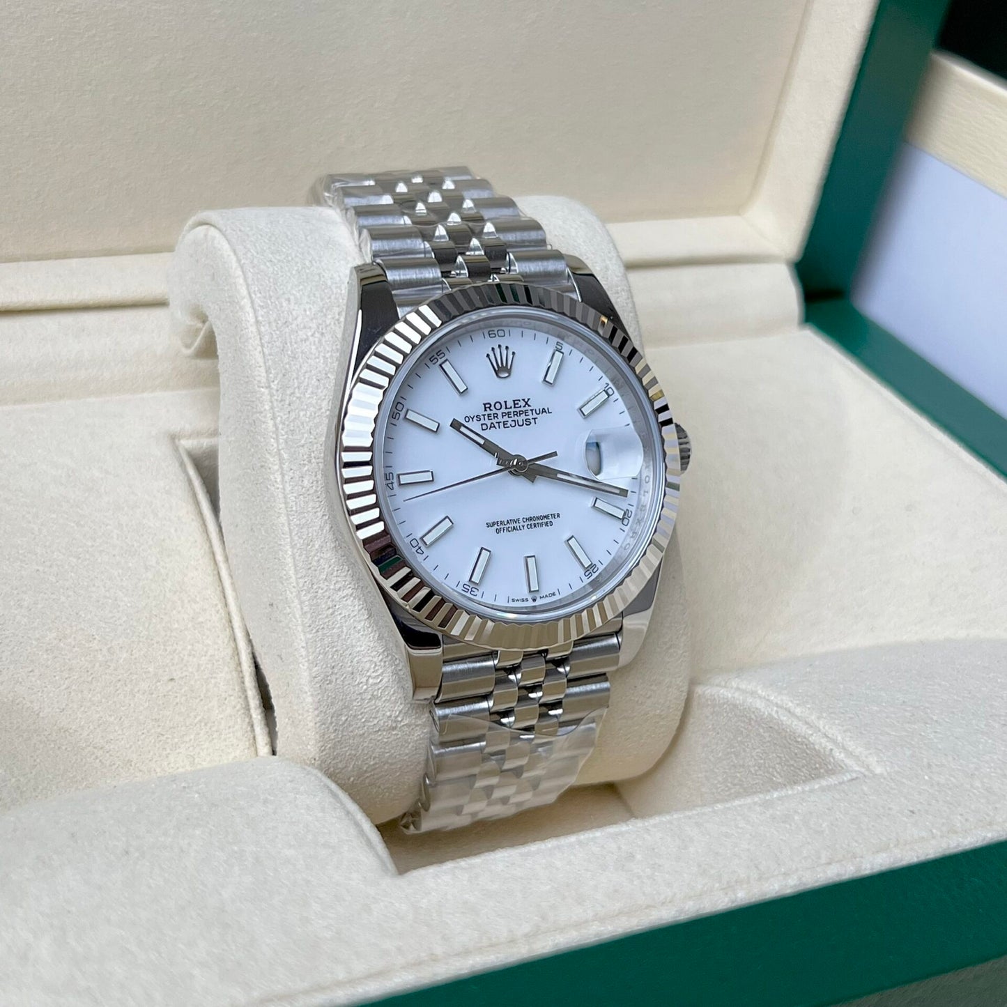 Rolex DateJust 126334 Replica Watch White Enamel Clean Factory 41mm