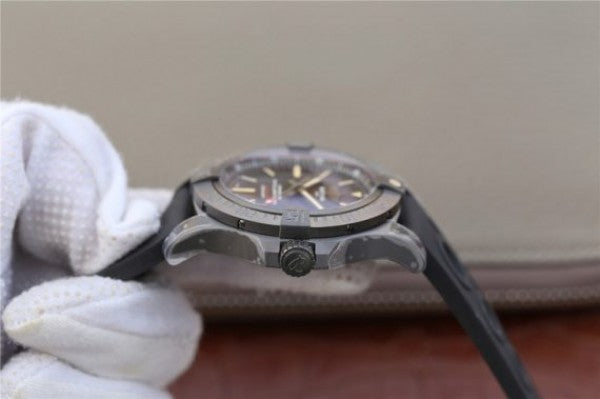 Replica Breitling Avenger BlackBird 44mm DLC GF Titanium Case Black Dial Rubber Strap A2824