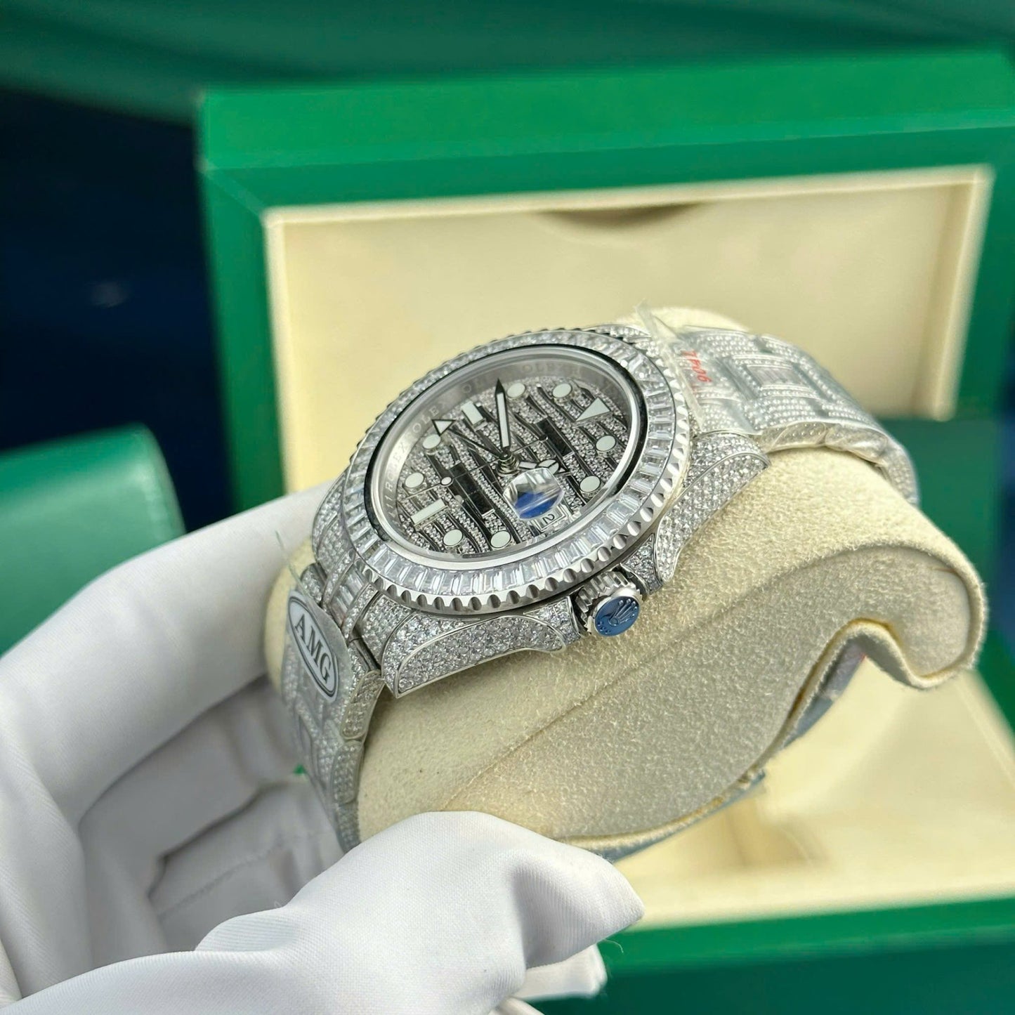 Rolex GMT Master II Iced Out Replica Watch Swiss Movement AMG Factory 40mm