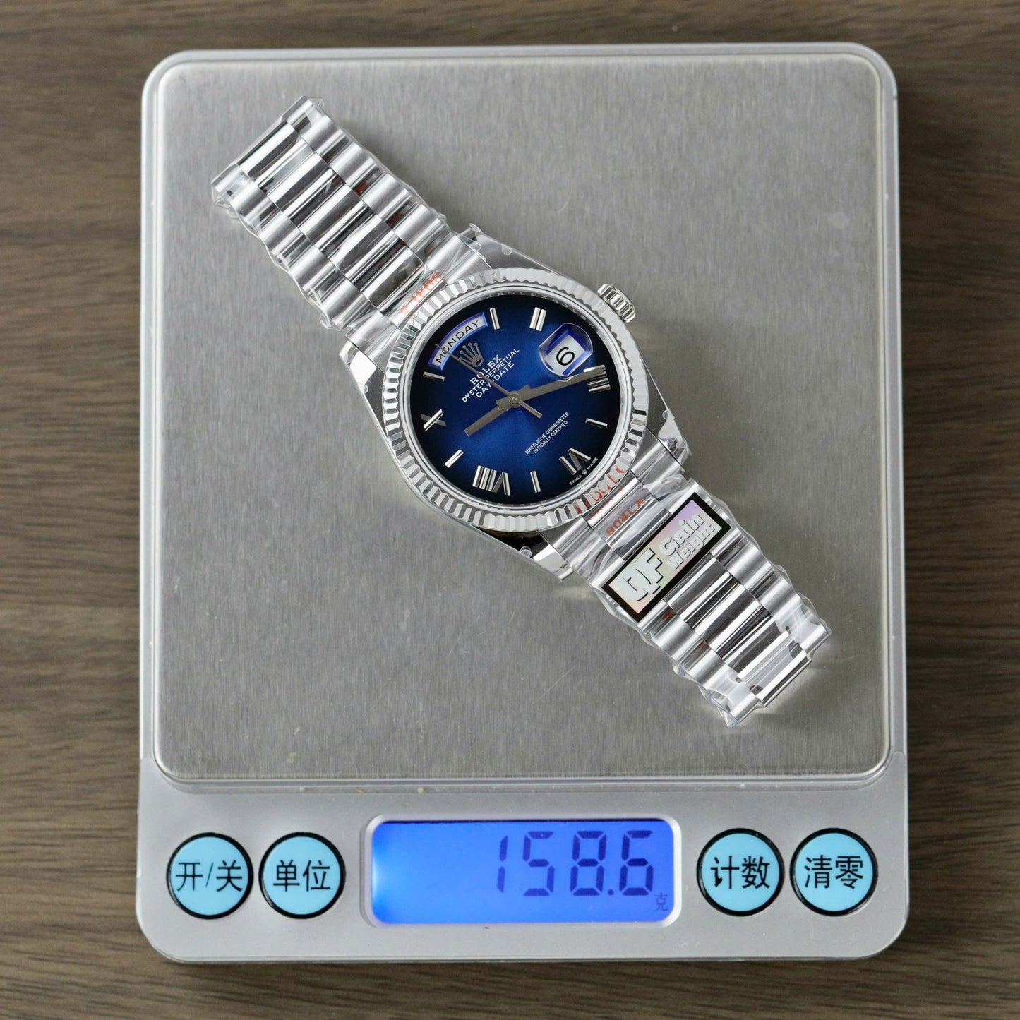 Rolex Day-Date 128236 Best Replica Watch Dial Blue Weight 158gram QF Factory 36mm