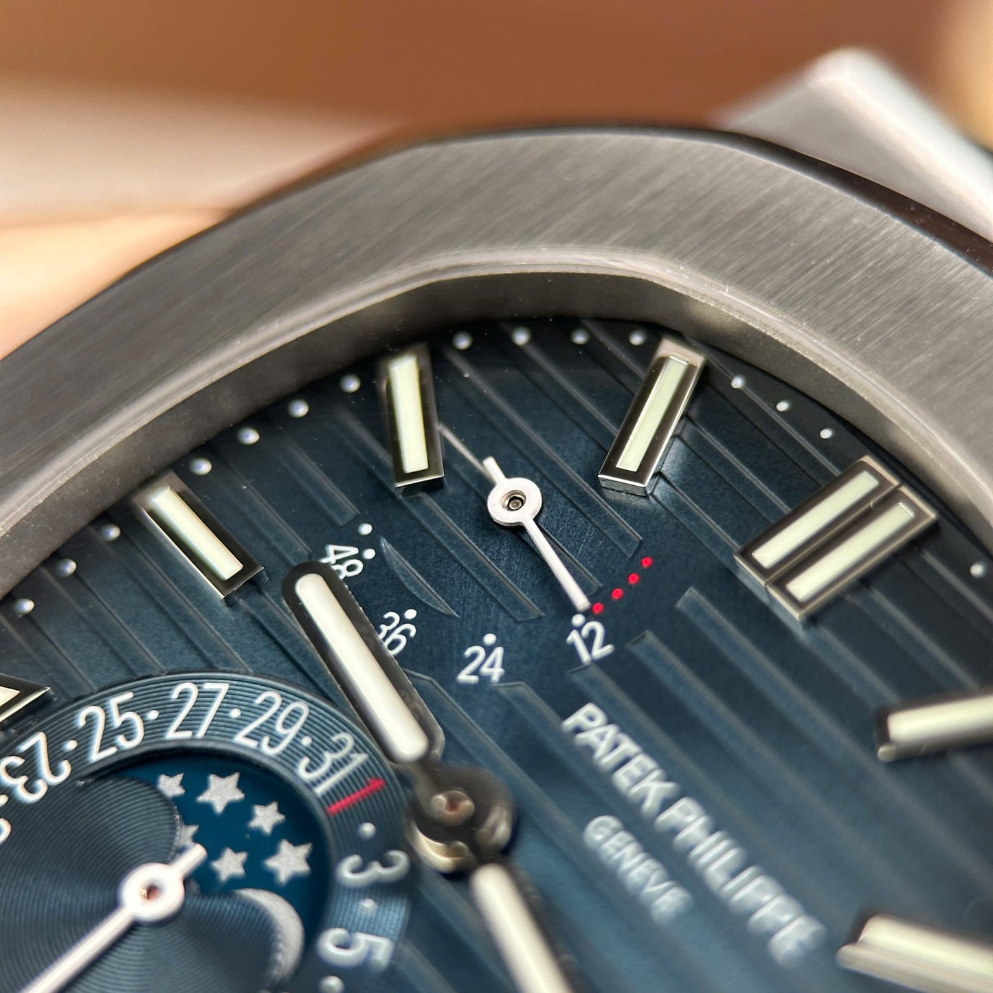 Patek Philippe Nautilus 5712 Copies Watches Blue Dial Leather Strap PPF Factory Version 3 40mm