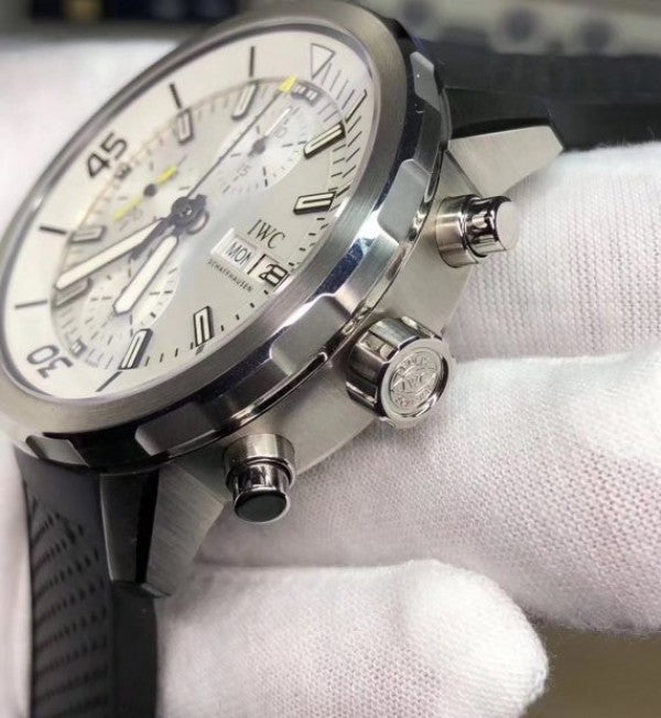 Replica IWC V6 Aquatimer Chrono IW3768 White Dial SS Bracelet A7750