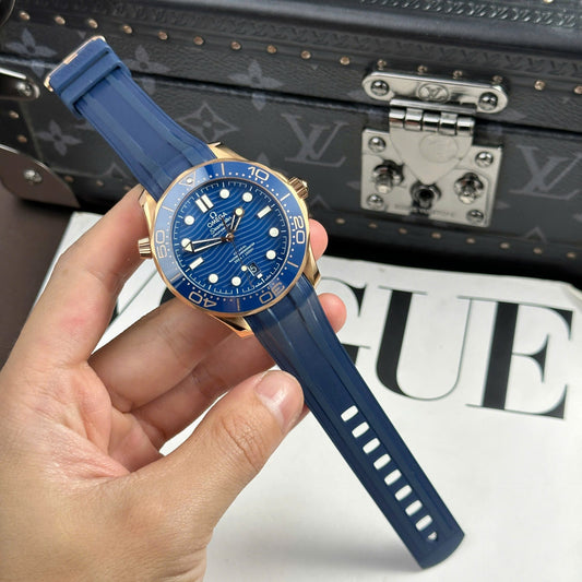 Omega Seamaster Diver 300M Replica Watch Blue Dial Rubber Strap VSF 42mm