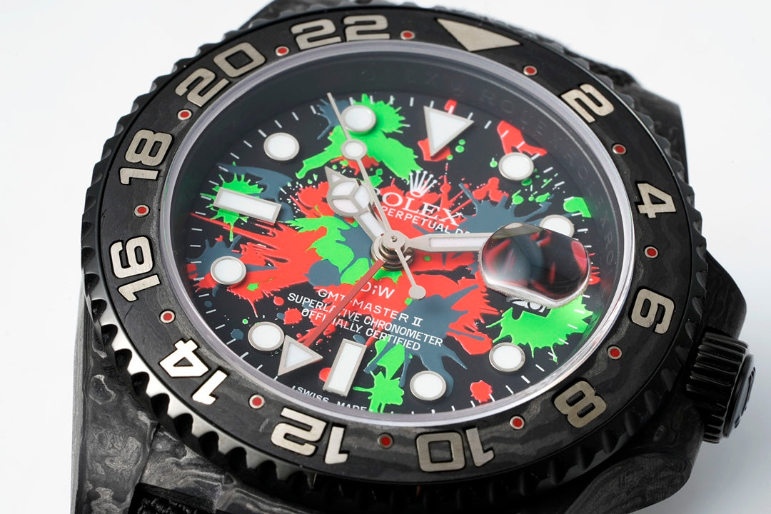Diw New Rolex Ultra Limited Edition GMT-MASTER II - Carbon Fiber - Graffiti Color(1:1 replica)