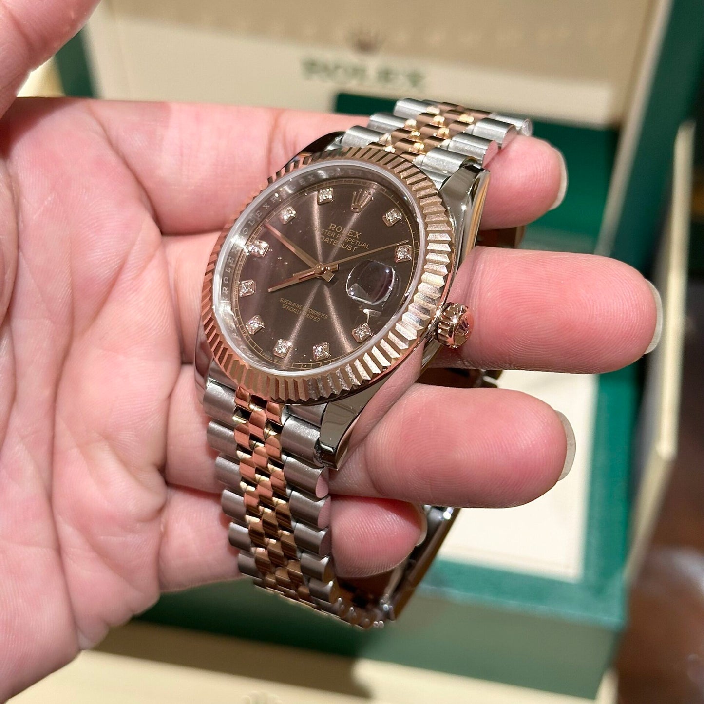 Rolex Replica 1:1 Watch DateJust Chocolate Dial EW Factory 41mm