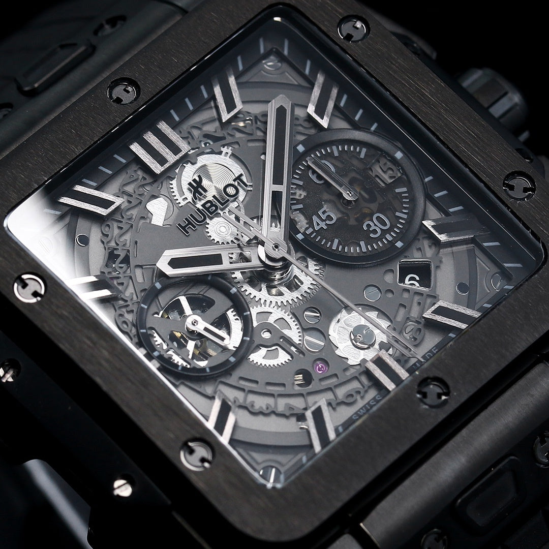 Hublot Big Bang, Square Bang Unico 42mm Textured Rubber Strap(1:1 replica)