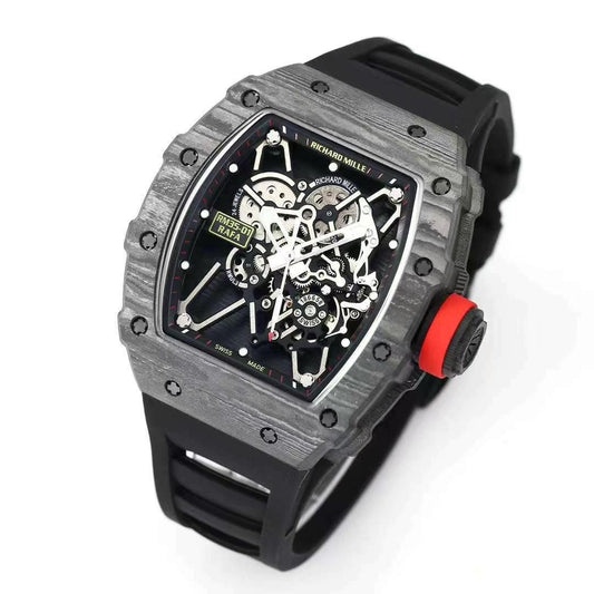 Richard Mille RM 35-01 Rafael Nadal Replica Swiss Watch ¨C Skeleton Dial, NTPT Carbon Case, Black Rubber Strap